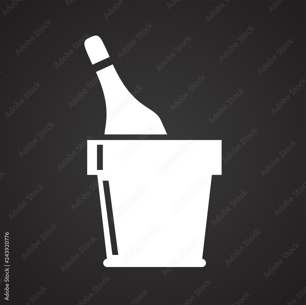 Poster beverage icon on black background for graphic and web design, modern simple vector sign. internet co