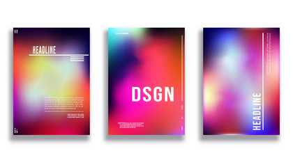 Colorful gradient background set for printing products, banner, card, flyer, poster, cover brochure