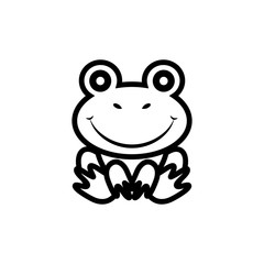 Beautiful silhouette design of a frog on a white background