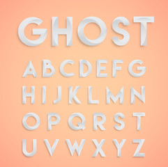 'Ghost' white design typeface, vector
