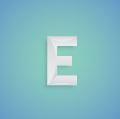 White paper character on blue background from a typeset, vector