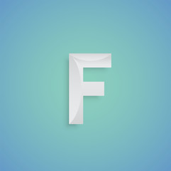 White paper character on blue background from a typeset, vector