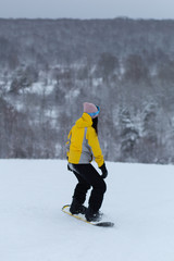 snowboarder on a ski slope