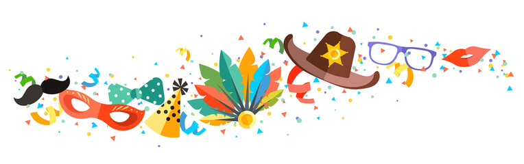 bunte Faschingsbord&uuml;re - colorful carnival decor border