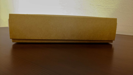 box on wooden background