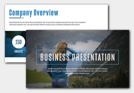 Business Presentation Layout with Teal Accents