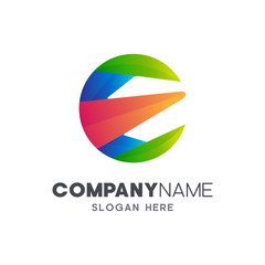 initial letter E logo template