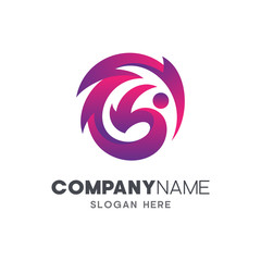 abstract people logo design