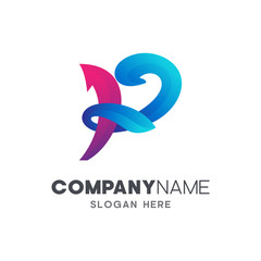 Obraz premium initial letter P logo design