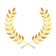Golden Award Laurel Wreath. Winner Leaf label,  Symbol of Victory