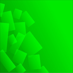 Abstract geometric shapes on a green background.