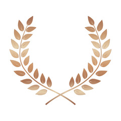 Bronze  Award Laurel Wreath. Winner Leaf label,  Symbol of Victory. Vector Illustration