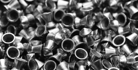 lead pellets pile for air rifle background and texture