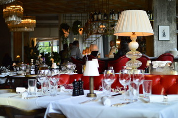 tables in restaurant