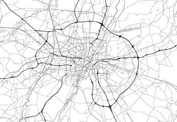 Fototapeta premium Mapa obszaru Monachium, Niemcy