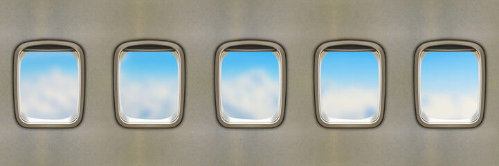 Airplane windows, Flight concept