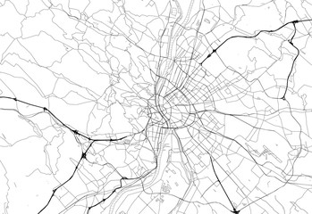 Obraz premium Area map of Budapest, Hungary