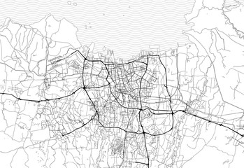 Fototapeta na wymiar Area map of Jakarta, Indonesia
