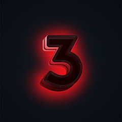 Red 'CLUB' neon lights character from a fontset, vector