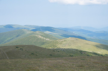 Summer panorama in Cindrel Mountains, Romania