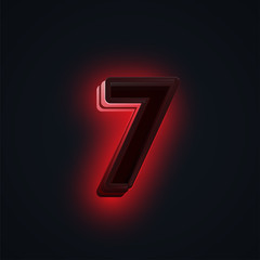 Red 'CLUB' neon lights character from a fontset, vector
