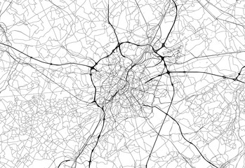 Fototapeta premium Area map of Brussels, Belgium