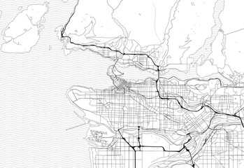 Obraz premium Mapa obszaru Vancouver, Kanada