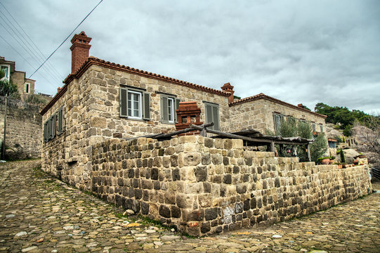 Adatepe village homes. Adatepe is an old Turkish village in Kucukkuyu, Canakkale.