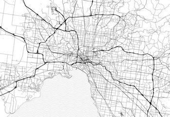 Fototapeta premium Mapa obszaru Melbourne, Australia