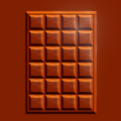 3D realistic chocolate bar, vector