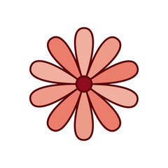 beautiful flower with leafs isolated icon