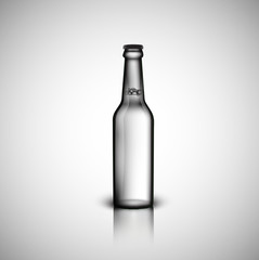 Transparent realistic bottle, vector illustration