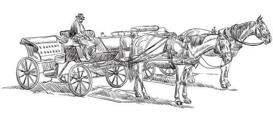 Obraz premium Horse with carriage2
