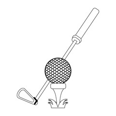 Golf sport game black and white
