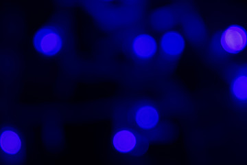 Garland lights boche, dark blue purple backdrop background