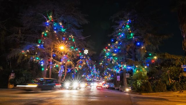 MoCo Timelapse of Christmas Tree Lane Illumination in Altadena 
