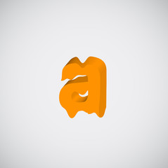 Melting orange character, vector