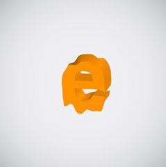 Melting orange character, vector