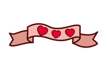heart with ribbon isolated icon
