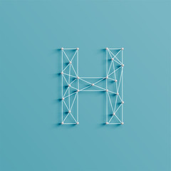 A character made by pins and lines, 3D and realistic, vector
