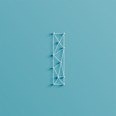 A character made by pins and lines, 3D and realistic, vector
