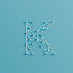 A character made by pins and lines, 3D and realistic, vector