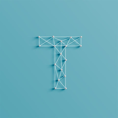 A character made by pins and lines, 3D and realistic, vector