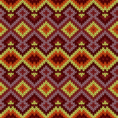 Multicolored knitted seamless pattern