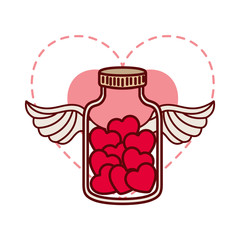 jar with hearts isolated icon