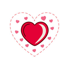 love card with hearts isolated icon