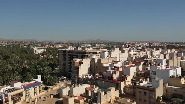 City of Elche, Spain. view of houses from a height.