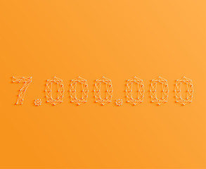 A number made by pins and lines, 3D and realistic, vector