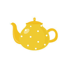 Beautiful colored teapot for brewing tea and boiling water. Teapot unusual shape.
