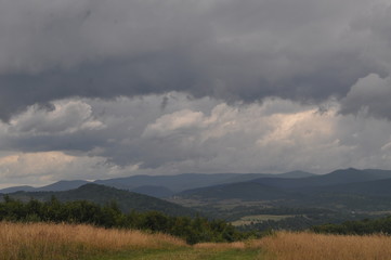 clouds over mountains